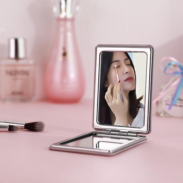 Portable Mini Princess Mirror Double-sided Glass Mirror Girl Folding Vanity Mirror(Square Owel)