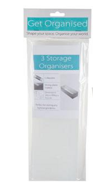 Storage Organiser 30X10X7cm Pack-Of-3