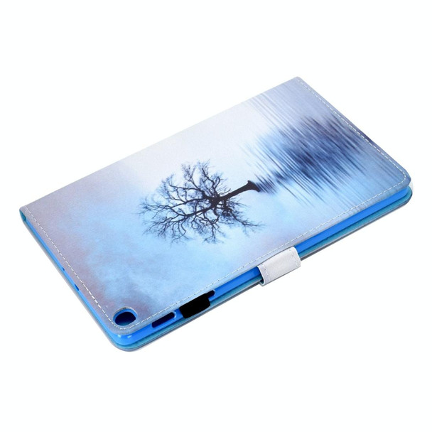 Colored Drawing Pattern Horizontal Flip PU Leatherette Case with Holder & Card Slots For Galaxy Tab A 10.1 (2019) / T510 / T515(Water Tree)