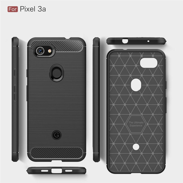 Brushed Texture Carbon Fiber TPU Case for Google Pixel 3a(Black)