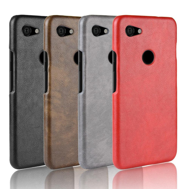 Shockproof Litchi Texture PC + PU Case for Google Pixel 3a(Black)