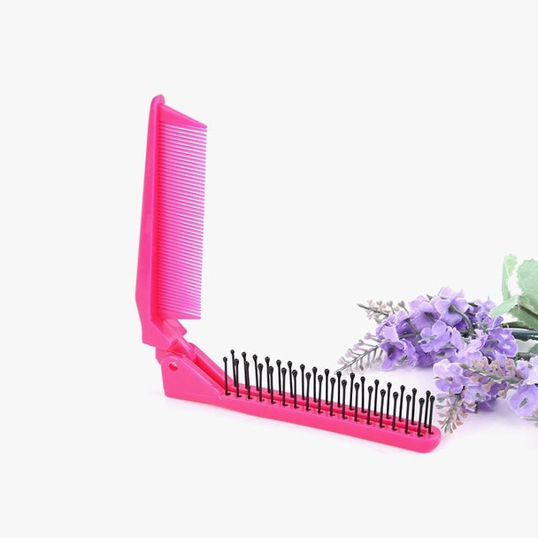 Portable Travel Folding Comb Anti-static Massage Comb(Rose Red)