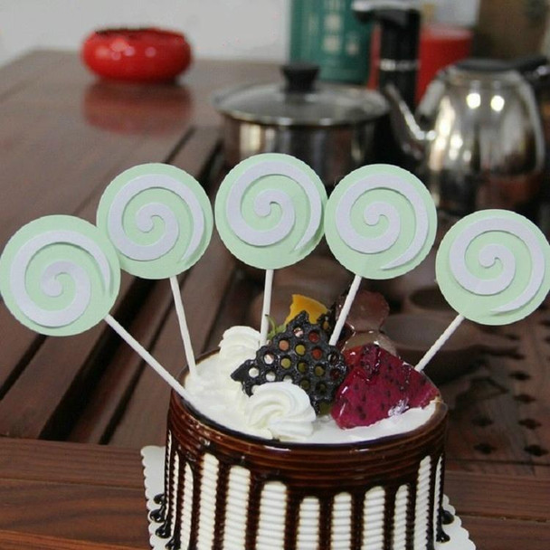 2 Pack Lollipop Cake Insert Ice Cream Dessert Table Decoration(Green)