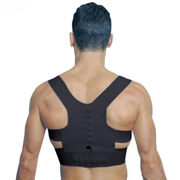 Magnetic Therapy Posture Corrector Brace Shoulder Back Support Belt for Men Women Adult Braces Supports Upper Correction Corset, Size:S(White)