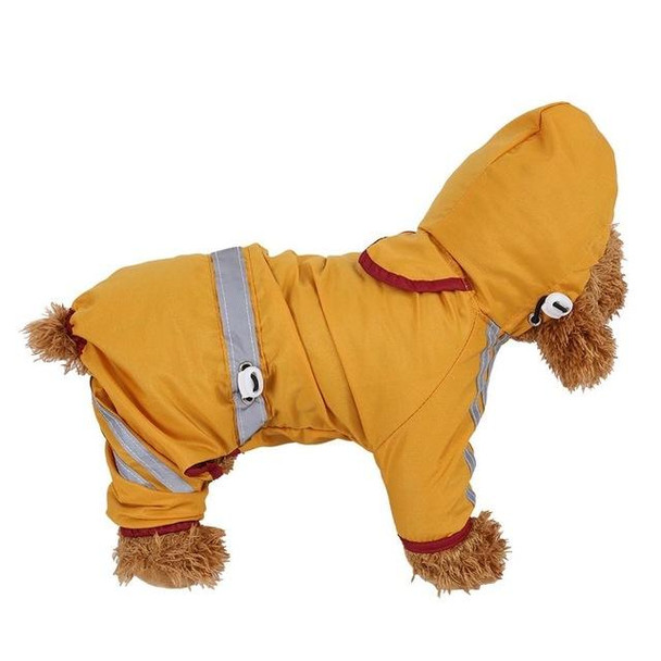 Waterproof Jacket Clothes Fashion Pet Raincoat Puppy Dog Cat Hoodie Raincoat, Size:XL(Yellow)