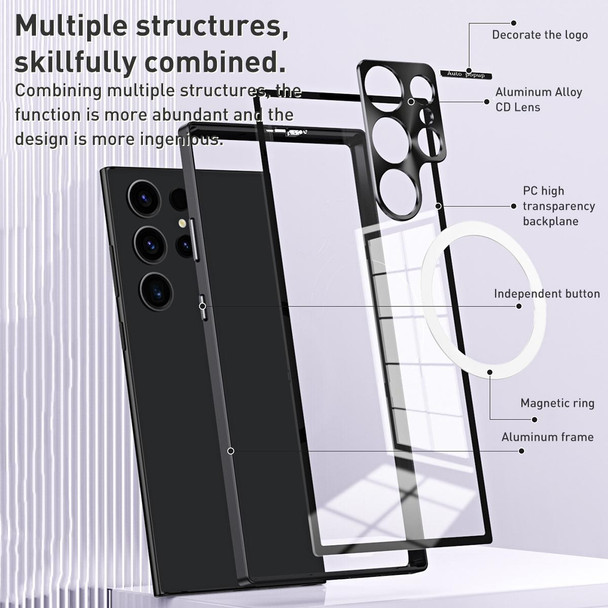 For Samsung Galaxy S23 5G MagSafe HD Spring Buckle Metal Phone Case(Sierra Blue)