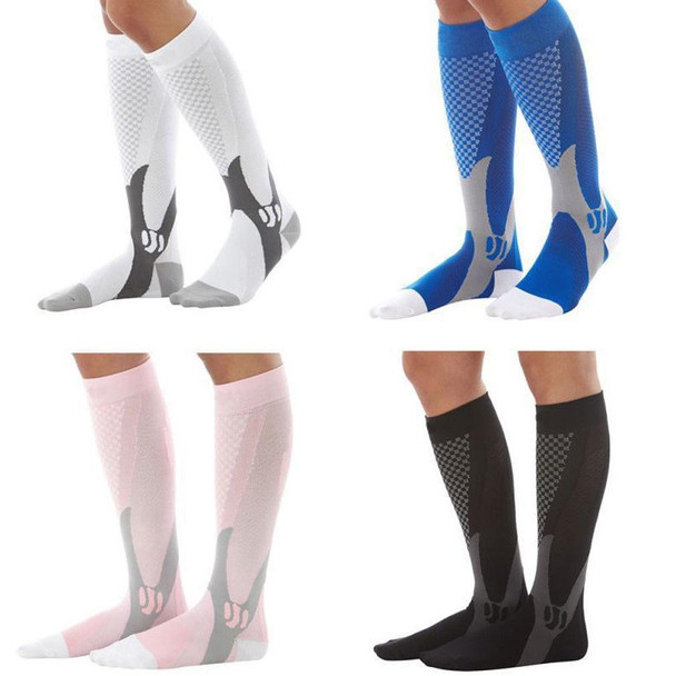 3 Pairs Compression Socks Outdoor Sports Men Women Calf Shin Leg Running, Size:L/XL(Blue)