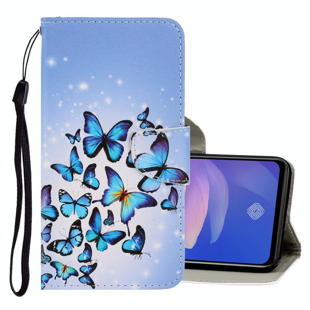 For Vivo Y19 3D Colored Drawing Horizontal Flip PU Leather Case with Holder & Card Slots & Wallet(Multiple Butterflies)