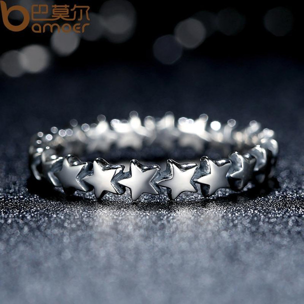 Star Shape Women 925 Sterling Silver Jewelry, Ring Size:7