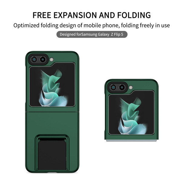 For Samsung Galaxy Z Flip5 5G Three-dimensional Folding Holder PC Phone Case(Green)