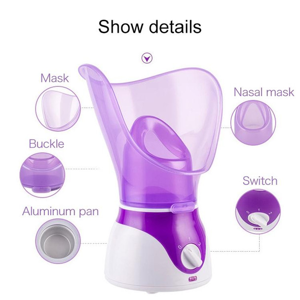 Deep Cleaning Facial Cleaner Beauty Face Steaming Device Facial Steamer Machine Facial Thermal Sprayer Skin Care Tool Automatic Alcohol Sprayer EU Plug (Pink)