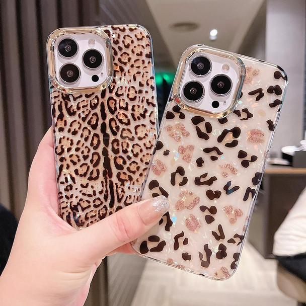 For iPhone 14 Pro Max Colorful Crystal Shell Pattern PC + TPU Phone Case(Deep Leopard)