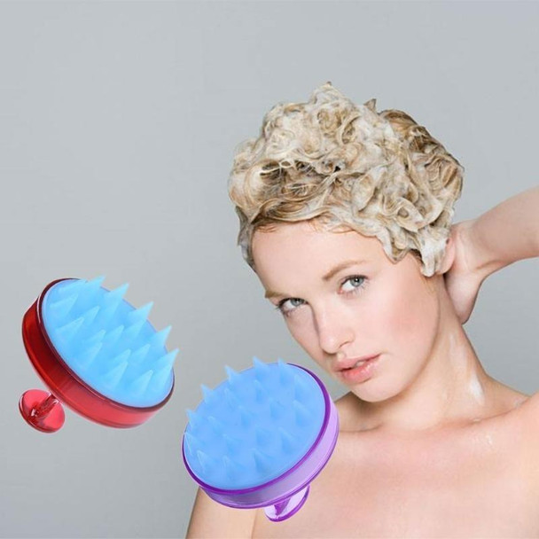 Silicone Head Scalp Massage Brush Hair Washing Scalp Cleanse Comb (Black Blue)