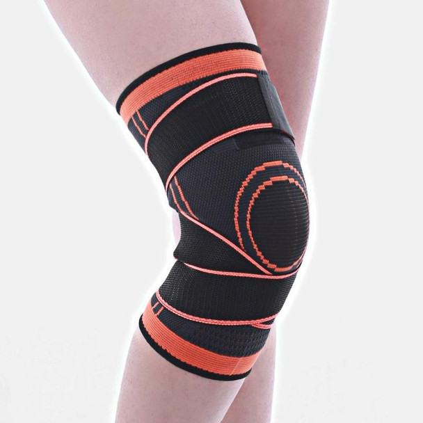 2 PCS Fitness Running Cycling Bandage Knee Support Braces Elastic Nylon Sports Compression Pad Sleeve, Size:XXL(orange)