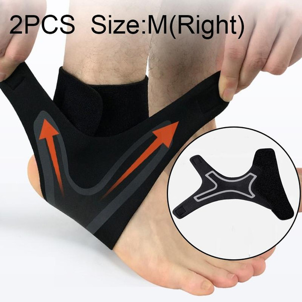 2 PCS Sport Ankle Support Elastic High Protect Sports Ankle Equipment Safety Running Basketball Ankle Brace Support, Size:M(Right)