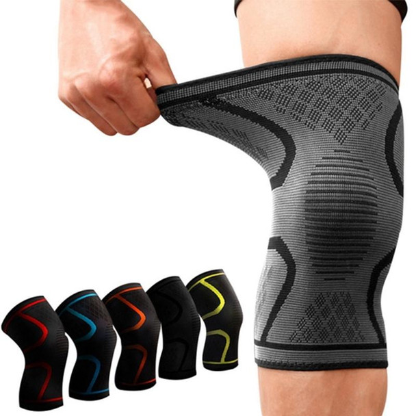 1 Pair Comfortable Breathable Elastic Nylon Sports Knit Knee Pads, Size:M(Black)