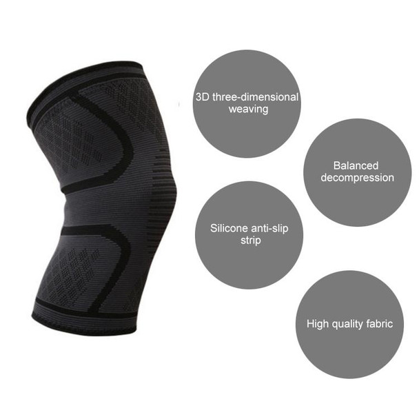 1 Pair Comfortable Breathable Elastic Nylon Sports Knit Knee Pads, Size:M(Black)