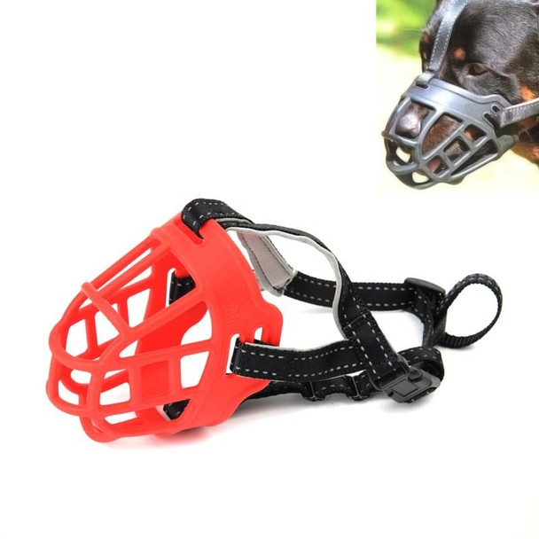 Mesh Breathable Silicone Anti-bite and Anti-call Pet Muzzle, Specification: Number 6(Red)