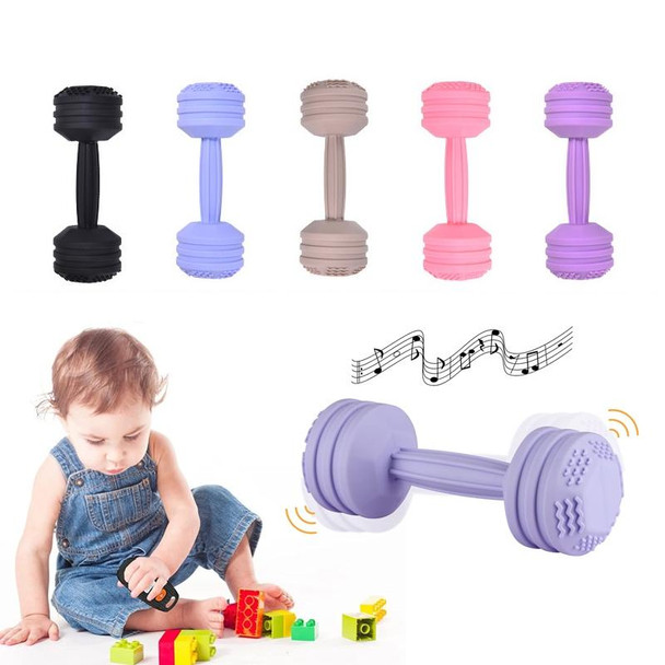 Baby Dumbbell Teething Toy Baby Comforting Puzzle Hand Rattle(Black)