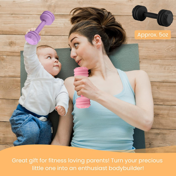 Baby Dumbbell Teething Toy Baby Comforting Puzzle Hand Rattle(Grey)