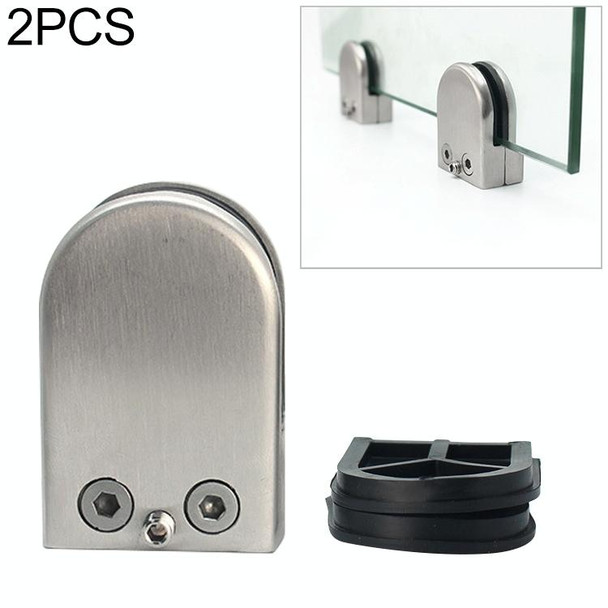 2 PCS 15-20mm Flat Bottom Matte Polished  201 Stainless Steel Fixed Clip Railing Glass Wood Layer Board Clamp Bracket