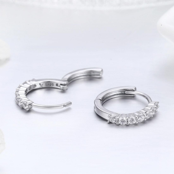 S925 Sterling Silver Jewelry Earrings Inlaid Zircon Earrings(White)