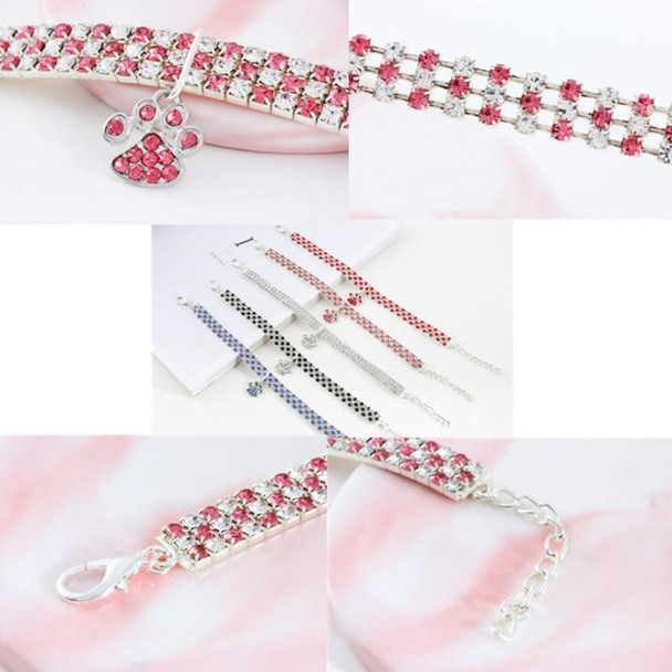 2 PCS Pet Collar Diamond Elastic Cat And Dog Necklace Jewelry, Size:S(White)