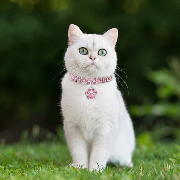 2 PCS Pet Collar Diamond Elastic Cat And Dog Necklace Jewelry, Size:S(White)