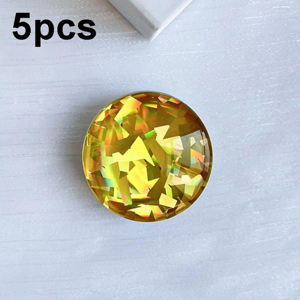 5pcs Gradient Crystal Ball Airbag Support Desktop Support Can Retractable Back Paste Phone Bracket(Gold)