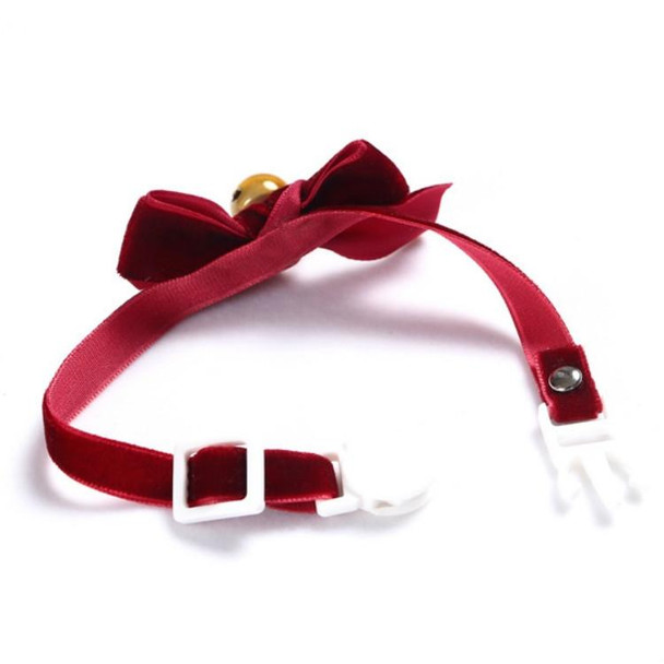 5 PCS Velvet Bowknot Adjustable Pet Collar Cat Dog Rabbit Bow Tie Accessories, Size:S 17-30cm, Style:Bowknot(Gray)