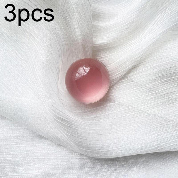 3pcs Transparent Solid Color Phone Airbag Epoxy Crystal Ball Telescopic Ring Holder(Pink)