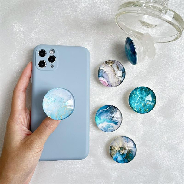 5pcs Transparent Crystal Ball Marble Texture Airbag Phone Holder Lazy Desktop Support Retractable Ring Stand(Grandma Gray)