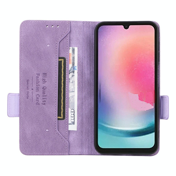 For Samsung Galaxy A25 5G Magnetic Clasp Leatherette Phone Case(Purple)