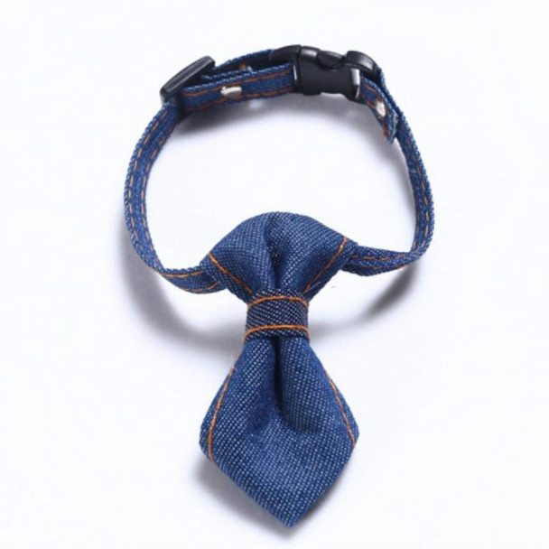 4 PCS Pet Cowboy Bow Tie Collar Cats Dogs Adjustable Tie Collars Pet Accessories Supplies, Size:S 16-32cm, Style:Tie(Dark Blue)