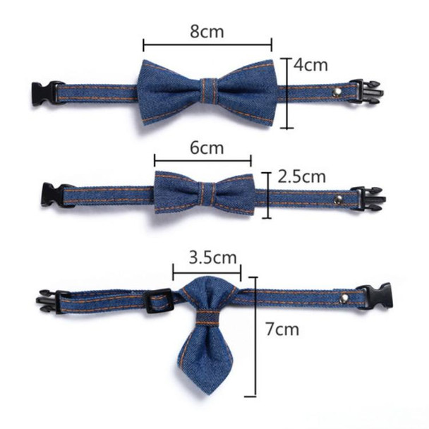 4 PCS Pet Cowboy Bow Tie Collar Cats Dogs Adjustable Tie Collars Pet Accessories Supplies, Size:S 16-32cm, Style:Tie(Light Blue)