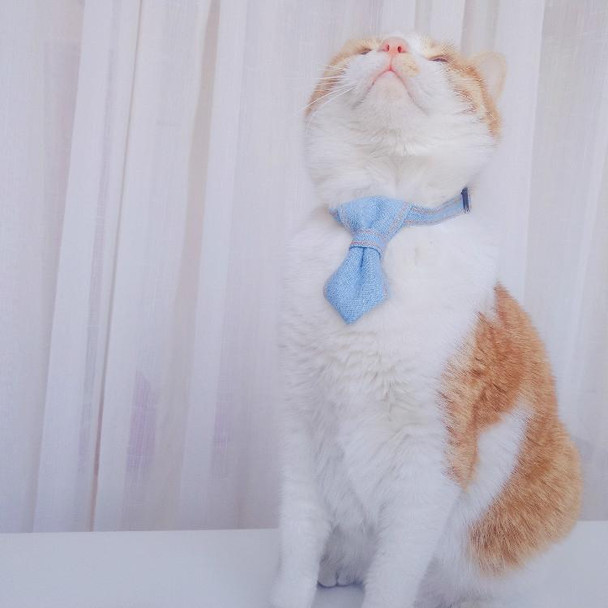 4 PCS Pet Cowboy Bow Tie Collar Cats Dogs Adjustable Tie Collars Pet Accessories Supplies, Size:S 16-32cm, Style:Tie(Light Blue)