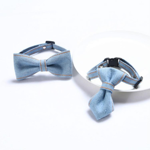 4 PCS Pet Cowboy Bow Tie Collar Cats Dogs Adjustable Tie Collars Pet Accessories Supplies, Size:S 16-32cm, Style:Tie(Light Blue)