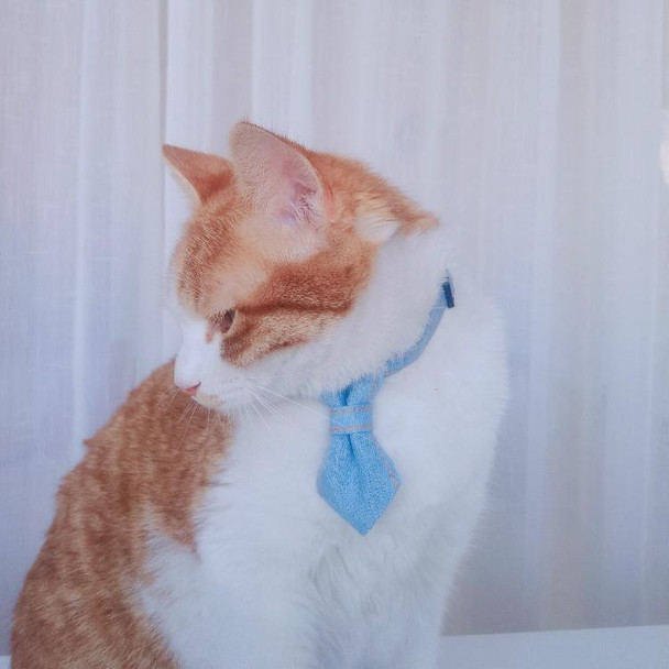 4 PCS Pet Cowboy Bow Tie Collar Cats Dogs Adjustable Tie Collars Pet Accessories Supplies, Size:S 16-32cm, Style:Tie(Light Blue)