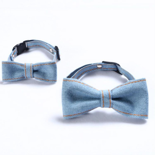 4 PCS Pet Cowboy Bow Tie Collar Cats Dogs Adjustable Tie Collars Pet Accessories Supplies, Size:S 16-32cm, Style:Small Bowknot(Light Blue)