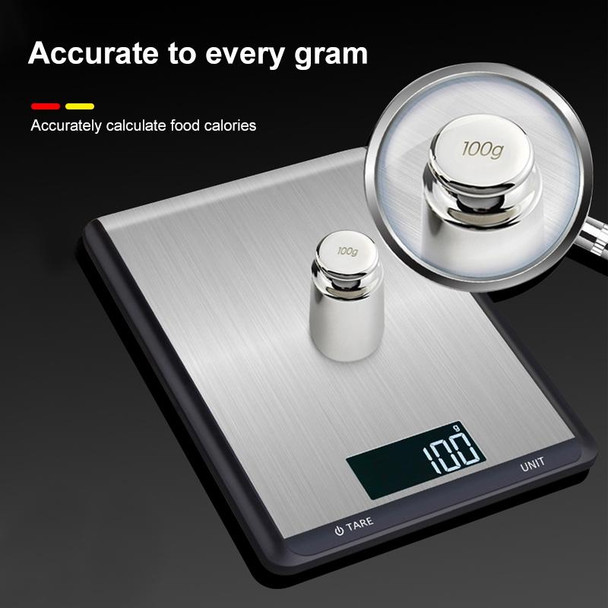 5kg/1g Stainless Steel Kitchen Scale Household Food Electronic Scale(Black)