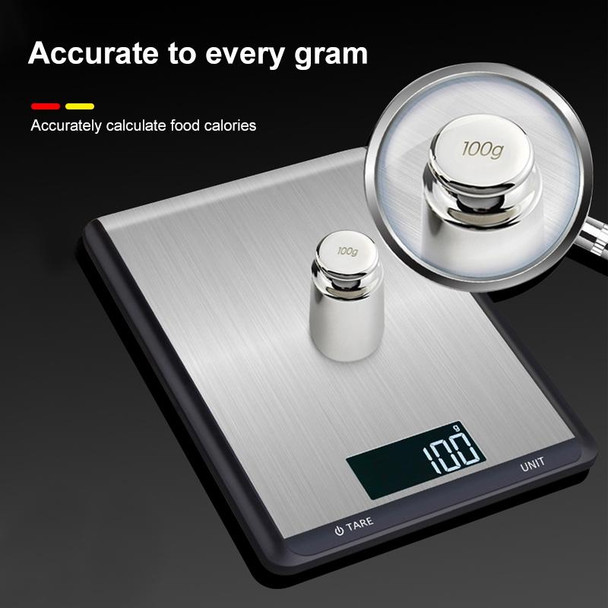 5kg/1g Stainless Steel Kitchen Scale Household Food Electronic Scale(White)