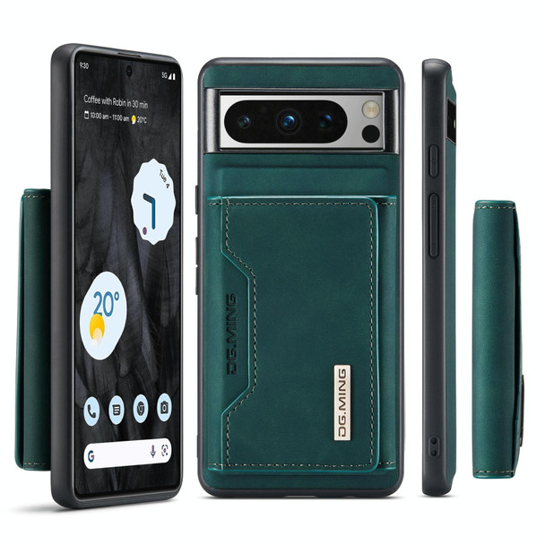 For Google Pixel 8 Pro DG.MING M2 Series 3-Fold Multi Card Bag + Magnetic Phone Case(Green)