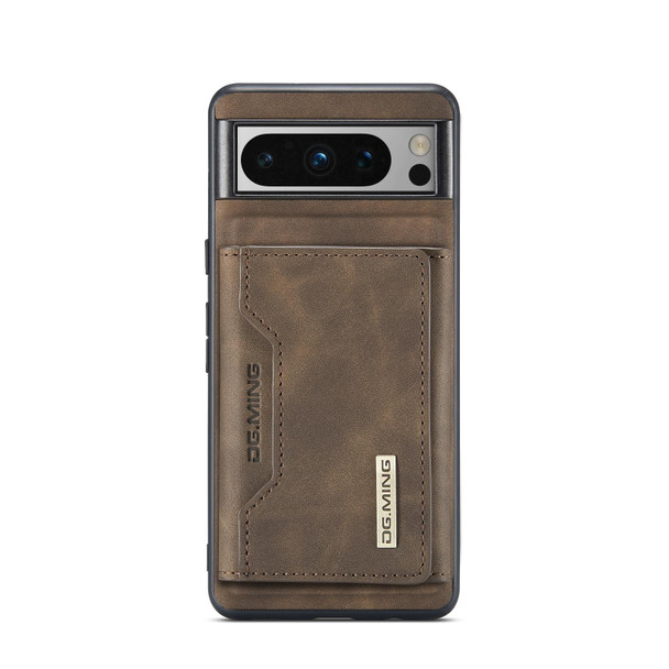 For Google Pixel 8 Pro DG.MING M2 Series 3-Fold Multi Card Bag + Magnetic Phone Case(Coffee)