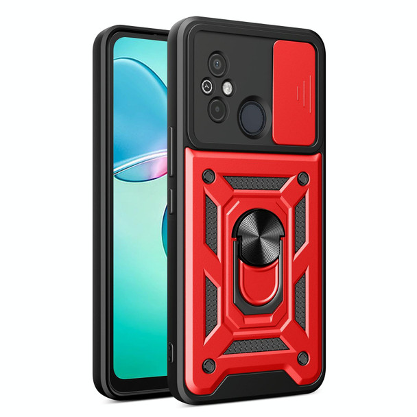 For Xiaomi Redmi 12C 4G / 11A 4G Sliding Camera Cover Design TPU Hybrid PC Phone Case(Red)