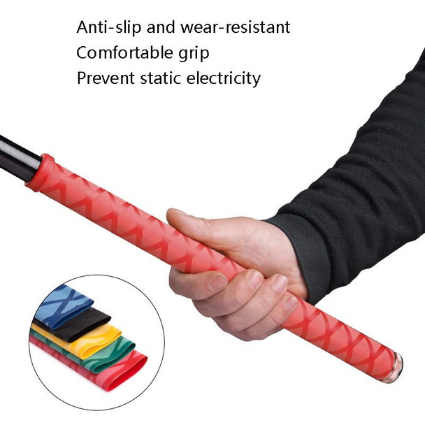 2 PCS 1m Fish Rod Heat Shrinkable Hand Handling Insulation Non-Slip Waterproof Sleeve, Specification: Diameter 28mm(Black)