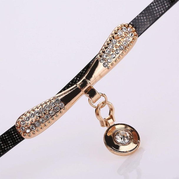 Fashion Women Casual Bracelet Leatherette Band Watch(Black)