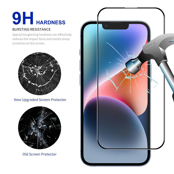 For iPhone 15 Plus 10pcs ENKAY Full Glue High Aluminum-silicon Tempered Glass Film