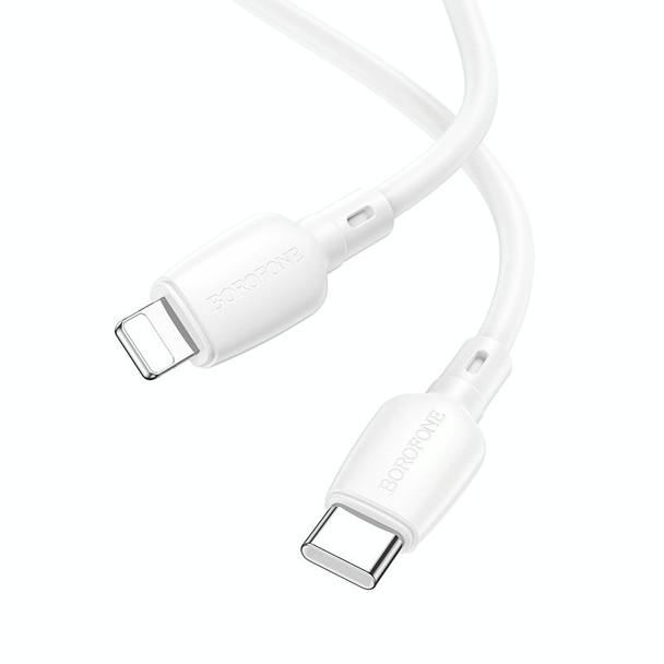 Borofone BX93 PD 20W USB-C/Type-C to 8 Pin Data Cable, Length: 1m(White)