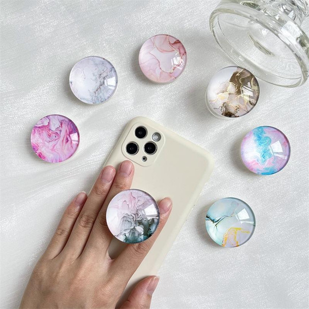 5pcs Transparent Crystal Ball Marble Texture Airbag Phone Holder Lazy Desktop Support Retractable Ring Stand(Dark Gray)