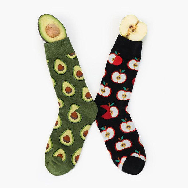 5 Pairs Fruit Food Socks Short  Funny Cotton Socks(Avocado)